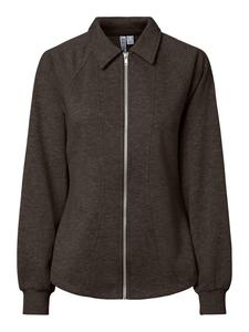 PIECES Толстовка с молнией 'PCFilucca' в темно-коричневом цвете