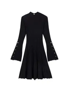 Платье-мини в рубчик Maje, черный