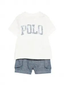 Короткий комплект с карманами и пуговицами POLO RALPH LAUREN KIDS, белый