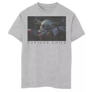 Футболка с графическим рисунком для мальчиков 8–20 лет, «Звездные войны», «Мандалорец», «Ребенок», он же «Малыш Йода», «Любопытный ребенок» с портретом Star Wars