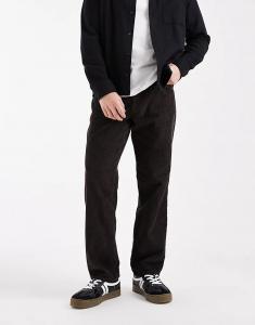 Прямые брюки-карго ASOS DESIGN из коричневого вельвета