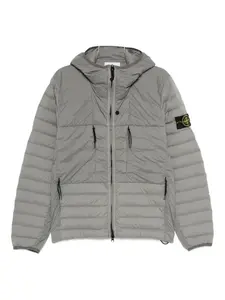 Стеганая куртка с капюшоном Stone Island, серый