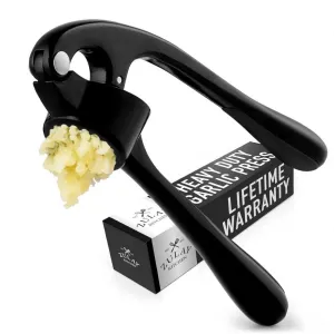 Пресс для чеснока из нержавеющей стали - прочный, с удобной ручкой, толкушка для чеснока Zulay Kitchen, черный