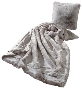 Меховое одеяло серебряная лиса 150/200 см Ambiente, серебряный