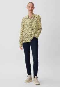 Блузка на пуговицах MIT ALLOVER-PRINT comma casual identity, светло-желтый