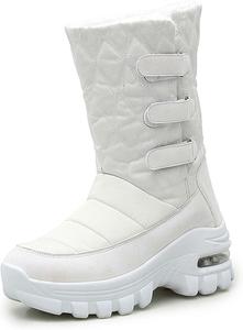 Мужские и женские зимние снегоступы, водонепроницаемые, с теплой флисовой подкладкой, зимние походные ботинки до щиколотки, противоскользящие, подходят для холодной погоды, прогулок, работы и спорта Generic, белый