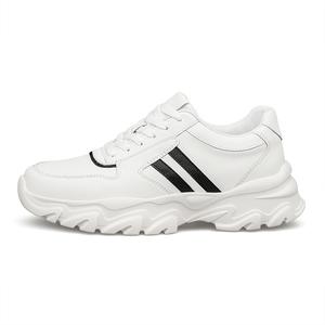 PAIBLOKS Амортизирующие противоскользящие легкие повседневные кроссовки с эффектом пружинистости и увеличения роста унисекс белые, цвет White