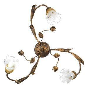 Потолочный светильник ONLI Arianna Typ A, сатиновое стекло / железо - количество языков пламени: 3