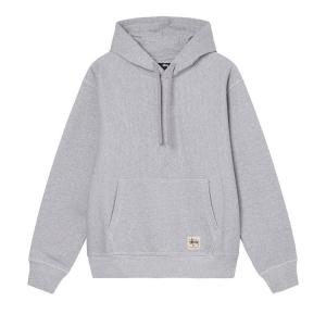 Толстовка Stussy Contrast Stitch Label Hood, Grey Heather