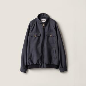 Блузон из скрепленного детского мохера и джерси MIU MIU, гематит