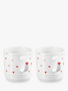 Каменная кружка мини-сердечки, набор из 2 штук, 350 мл, white/pink Le Creuset, ite/Pink