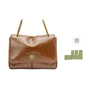 Сумка-шоппер из коровьей кожи на плечо VANESSA HOGAN, коричневый, средний размер