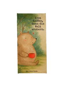 Mr. & Mrs. Panda Пляжное полотенце с изображением медведя за чашкой кофе и надписью, выполненное в пастельно-голубом цвете