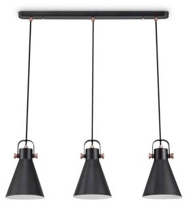Подвесной светильник Paco Home Otto, черный - медный - серый металлик - количество языков пламени: 3