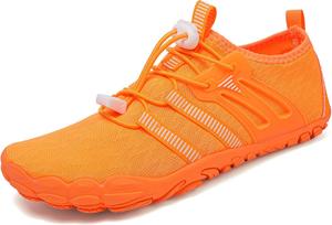 Водные туфли для мужчин и женщин, быстрое высыхание, аква-обувь для плавания, босоножки с широкой носочной частью, минималистичные кроссовки для рыбалки, пляжа, бассейна, лодки, серфинга, прогулок и тренировок Movnebyro, оранжевый