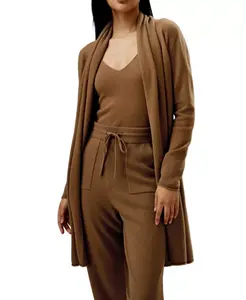 Кашемировый кардиган-накидка Lilysilk, бежевый