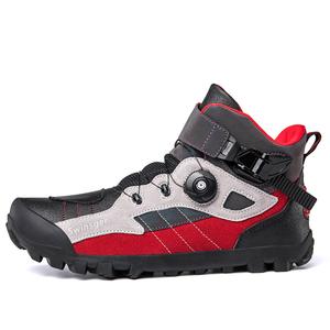 Swinsger Скользоустойчивые высокие велотуфли мужские серо-красные, цвет Gray Red