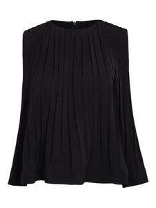 Плиссированный топ с круглым вырезом Vince, черный