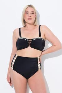 ULLA POPKEN Женское бикини с декоративными лентами, мягкими чашками, регулируемыми бретелями, высокой талией