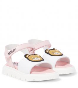 Кожаные сандалии Teddy Bear Moschino Kids, розовый