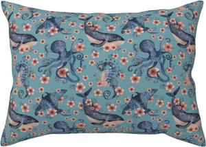 Pevtufa Наволочка с принтом подводных животных и цветов Underwater Animals and Flowers