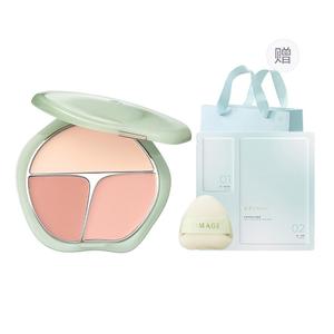 TIMAGE Contested Green Flow Jade Tricolor Blush Palette Setting, легко растушевывается, для контуринга