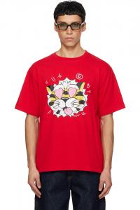 Kenzo Красная футболка Kenzo Paris 'Kenzo Wild Tiger' оверсайз