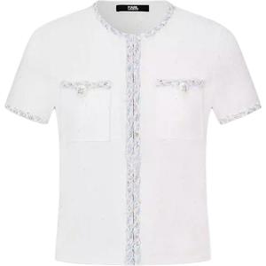 KARL LAGERFELD / Karl Lagerfeld Jeans Карл Лагерфельд SS25 Вязаный свитер Женский White