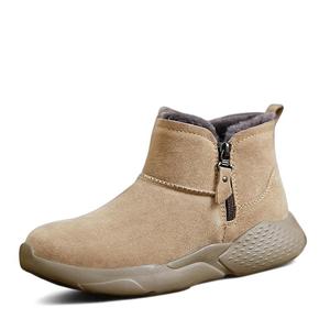 Теплые, износостойкие, нескользящие, короткие зимние ботинки для женщин Devanro, Apricot