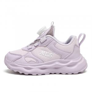 Детские беговые кроссовки с противоскользящей подошвой, амортизацией, устойчивостью к истиранию и водонепроницаемостью Mulinsen, 8632 фиолетовый[leather upper waterproof]