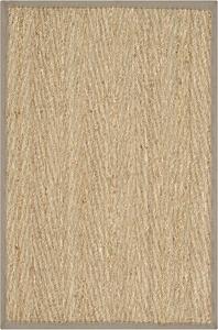 Ковер SAFAVIEH, 61 x 92 см,  - коллекция Natural Fiber - Natural & Grey, Seagrass, узор "елочка" с каймой (NF115P)