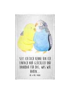 Mr. & Mrs. Panda Полотенце с изображением попугайчика и надписью белого цвета