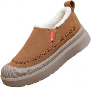 Женские зимние сапоги на толстой подошве с флисовой подкладкой, удобные без шнурков, с нескользящей мягкой подошвой, теплые и уютные для холодной погоды Azttoztto, Brown