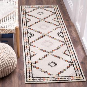 Ковер-дорожка SAFAVIEH, 69 x 214 см, Bellagio Collection, Ivory & Multi, ручная работа, бохо из шерсти, идеален для помещений с высокой проходимостью в гостиной, спальне (BLG548A)