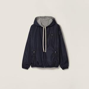 Двусторонний блузон из технической ткани и джерси MIU MIU, королевский синий/серый