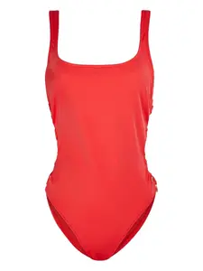 Слитный купальник с вырезами Jennifer Solid & Striped, красный