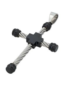 Adeliás Кулон унисекс - крест из нержавеющей стали серебристого цвета