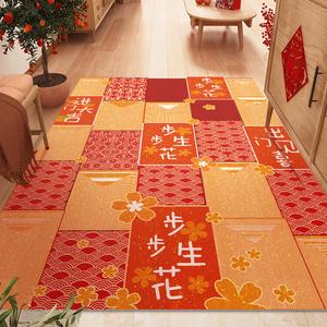 Budis Ковер 140х160 см из ПВХ, водонепроницаемый и нескользящий, для прихожей, в стиле Китайского Нового года, с цветочным узором