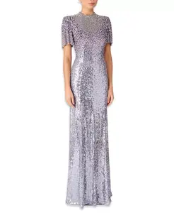 Платье Jourdain, украшенное пайетками Jenny Packham, фиолетовый