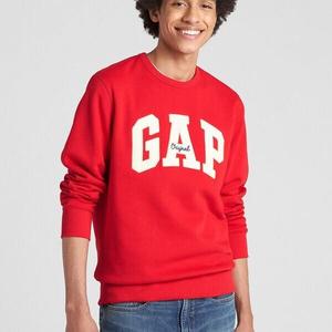 Толстовка с круглым вырезом нашивкой-логотипом и вышивкой Gap, красный