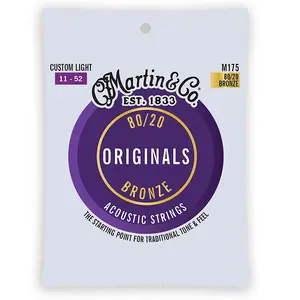 Акустические струны Martin M175 Originals 80/20 из бронзы, индивидуальный легкий калибр .011 - .052