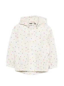 Дождевик с капюшоном и принтом в виде сердечек Waiton Molo, бежевый