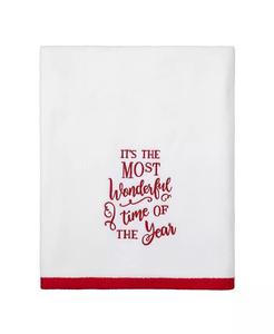 Полотенце Avanti Sparkle Snowflakes праздничное с вышивкой, белый