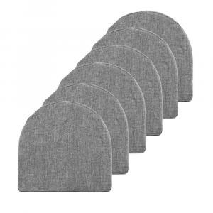 Sweet Home, 6 комплектов U-образных формованных подушек для стульев из пены с эффектом памяти и завязками, серый