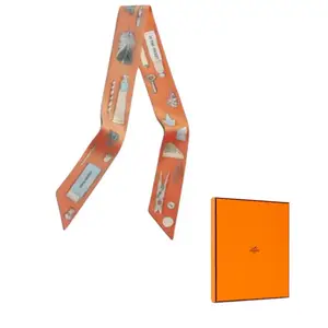 HERMES Шёлковый шарф Multicolor, Orange