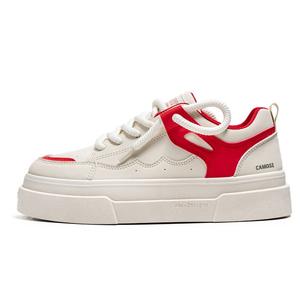 CAMOSI Скользоустойчивые водонепроницаемые мужские лоу-топы для скейтбординга бело-красные, цвет White Red