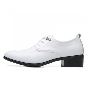 Shanpijiang Повседневные кожаные туфли мужские низкие черно-белые белые, цвет White