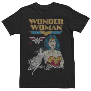 Мужская винтажная футболка Wonder Woman DC Comics, черный