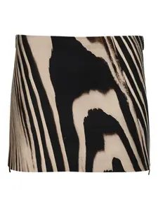 Юбка мини с зебровым принтом David Koma, нейтральный