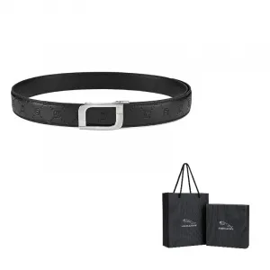 JAGUAR Ремень из натуральной кожи для мужчин черный шириной 3.4 см, Black